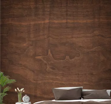 Vinilo estampado para pared Madera de caoba oscura - TenVinilo