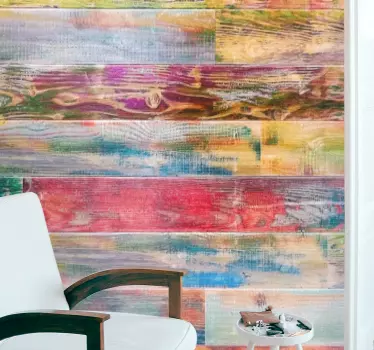Vinilo estampado para pared Tablones de madera de diferentes colo - TenVinilo