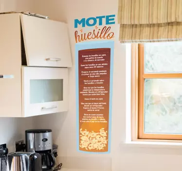 Vinilo decorativo receta Receta mote con huesillos - TenVinilo