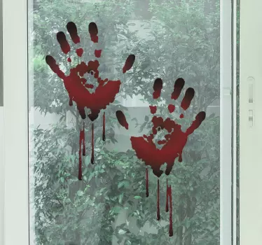 Vinilo Halloween huellas mano sangre - TenVinilo