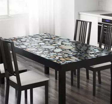 Vinilo para comedor mesas textura guijarros - TenVinilo