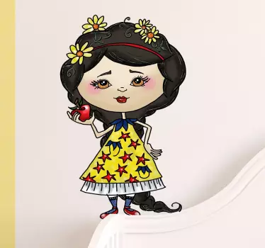 Vinilo ilustración Blancanieves manzana - TenVinilo