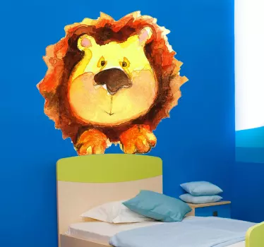 Vinilo infantil acuarela león - TenVinilo