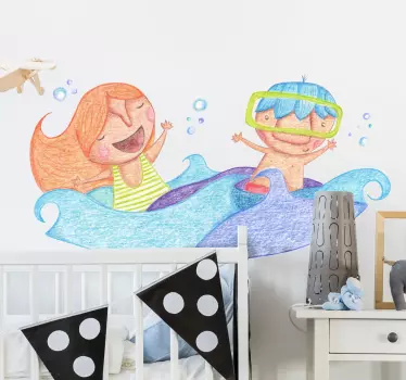 Vinilo infantil al agua patos - TenVinilo