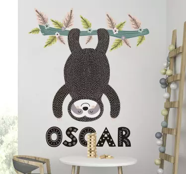 Vinilo infantil animal nombre personalizable - TenVinilo