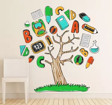 Vinilo infantil árbol escolar - TenVinilo