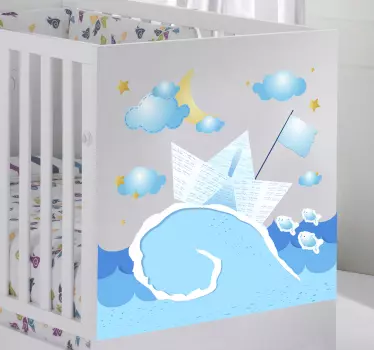 Vinilo infantil barquito de papel - TenVinilo