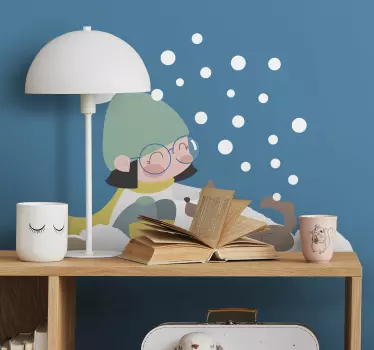 Vinilo infantil bebé chica nieve - TenVinilo
