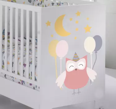Vinilo infantil búho de fiesta - TenVinilo