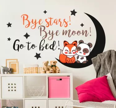 Vinilo frase bye stars bye moon - TenVinilo