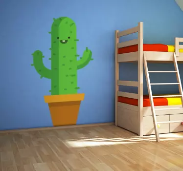 Vinilo infantil cactus sonriente - TenVinilo