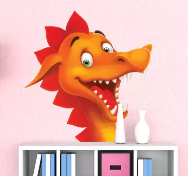Vinilo infantil cara dragón risa - TenVinilo