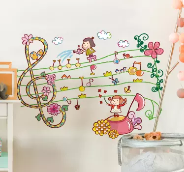 Vinilo infantil ciudad musical - TenVinilo