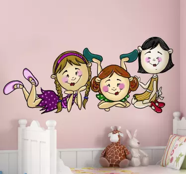 Vinilo infantil corrillo niñas - TenVinilo