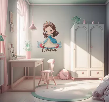 Vinilo infantil de princesa con nombre - TenVinilo