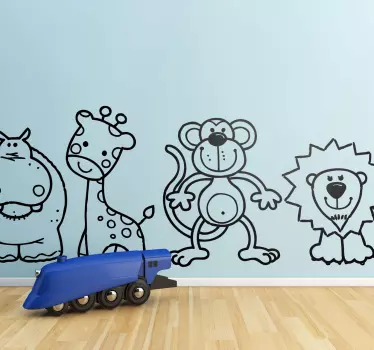 Vinilo infantil decoración bestias - TenVinilo