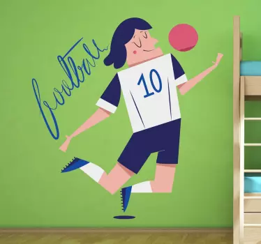 Vinilo infantil dibujo futbolista numero diez - TenVinilo