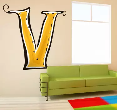 Vinilo infantil dibujo letra v - TenVinilo