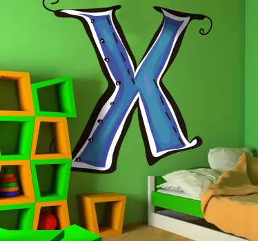 Vinilo infantil dibujo letra x - TenVinilo