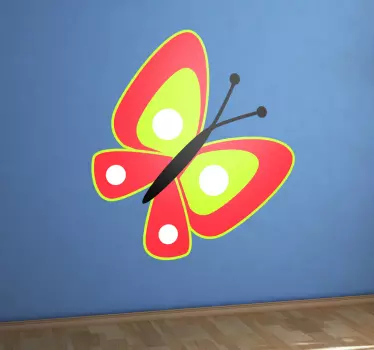 Vinilo infantil dibujo mariposa roja - TenVinilo