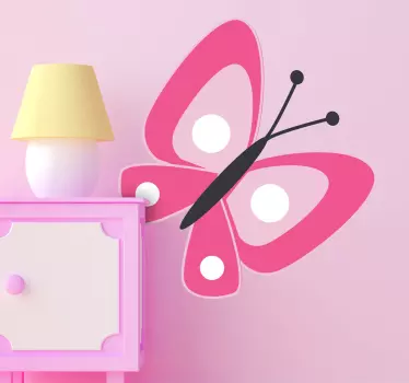 Vinilo infantil dibujo mariposa rosa - TenVinilo