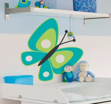 Vinilo infantil dibujo mariposa verde - TenVinilo