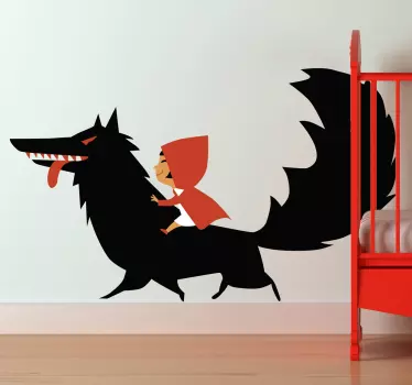 Vinilo infantil domando al lobo - TenVinilo