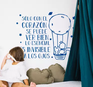 Vinilo cuento infantil el principito en globo - TenVinilo