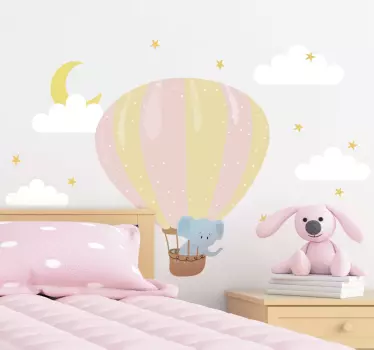 Vinilo pared elefante en globo - TenVinilo