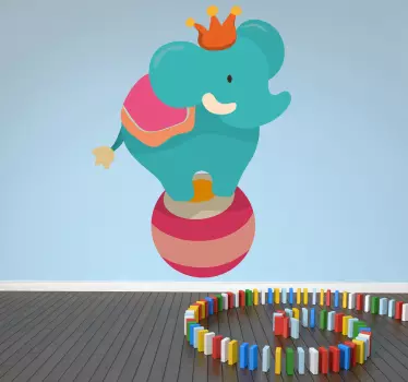 Vinilo infantil elefante equilibrista - TenVinilo