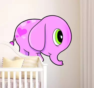 Vinilo infantil elefante rosa - TenVinilo