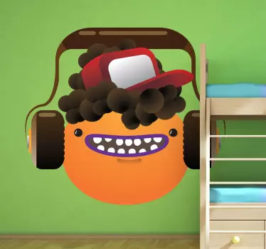 Vinilo infantil emoticono auriculares - TenVinilo