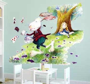 Vinilo infantil escena de Alicia - TenVinilo