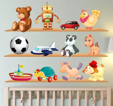 Vinilo infantil estanterías juego - TenVinilo