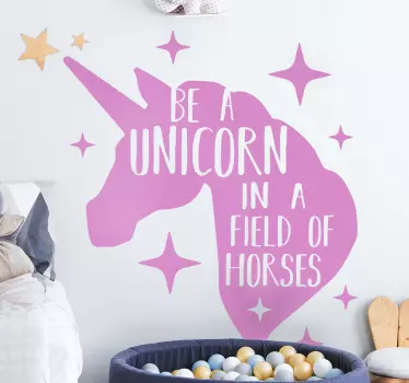 Vinilo infantil fantasía sé un unicornio - TenVinilo