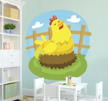 Vinilo infantil gallina ponedora - TenVinilo