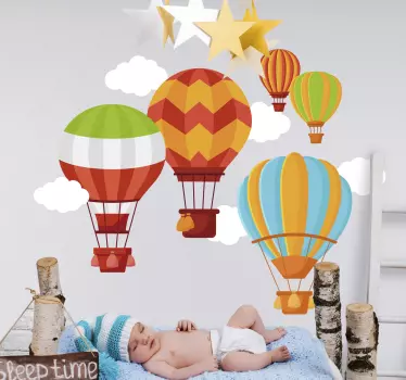 Vinilo pared globos dirigibles - TenVinilo