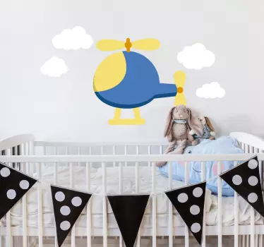 Vinilo infantil helicóptero - TenVinilo