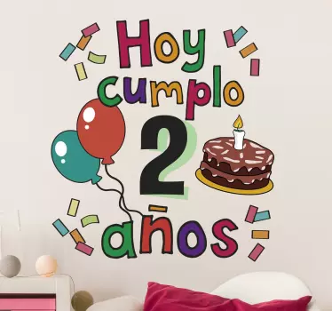 Vinilo infantil hoy cumplo - TenVinilo