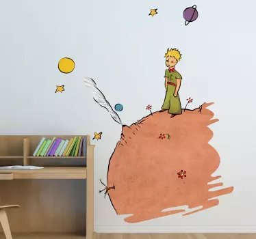 Vinilo infantil ilustración Principito color - TenVinilo