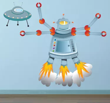 Vinilo infantil invasion alien robot - TenVinilo