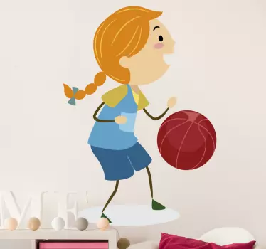 Vinilo baloncesto infantil jugadora de baloncesto - TenVinilo