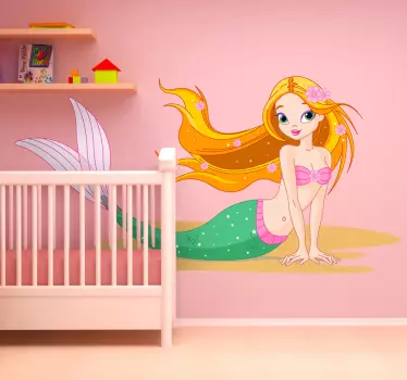 Vinilo infantil linda sirena - TenVinilo
