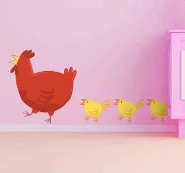 Vinilo infantil mama gallina - TenVinilo