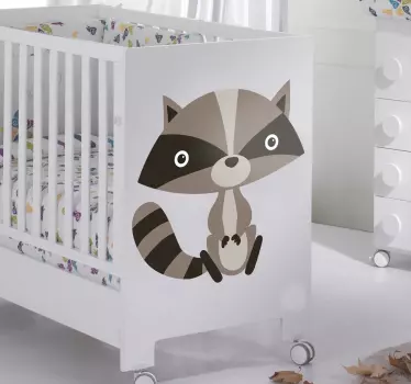Vinilo infantil mapache divertido - TenVinilo