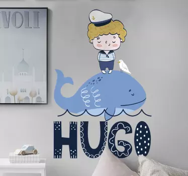 Vinilo infantil de marinero personalizable - TenVinilo