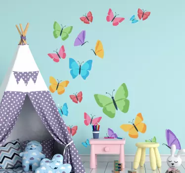 Vinilo infantil mariposas coloridas - TenVinilo