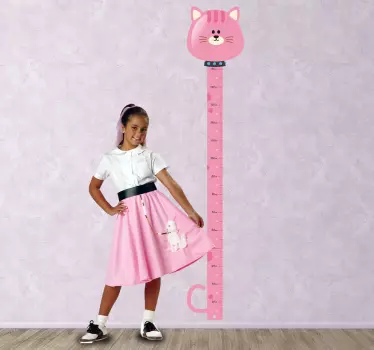 Vinilo infantil medidor gato - TenVinilo
