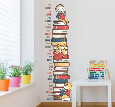 Vinilo infantil medidor libros - TenVinilo