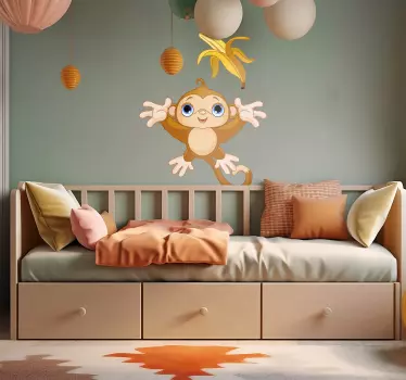 Vinilo infantil mono con platanito - TenVinilo